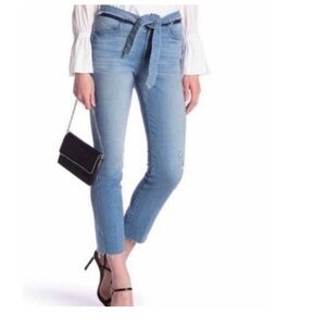 FRAME LE HIGH TIE-WAIST STRAIGHT LEG JEANS